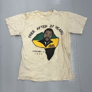 Vintage 1990 Nelson Mandela South Africa Freedom T-Shirt